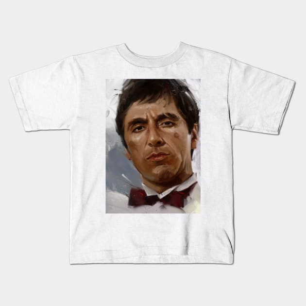 Tony Montana Kids T-Shirt by dmitryb1